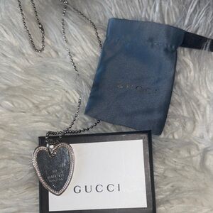 Gucci Silver Heart Charm Necklace